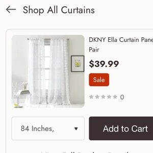 8 84” DKNY White Ella Sheer Pom Pom White Curtain Panels $160 value for $55